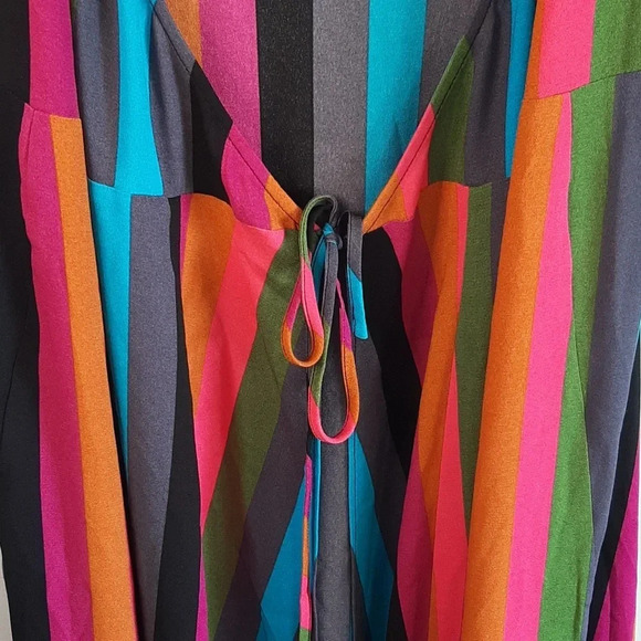 Leith Striped Long Full Length Maxi  Wrap Sleeveless Women's Colorful Dress | XS - Picture 5 of 14